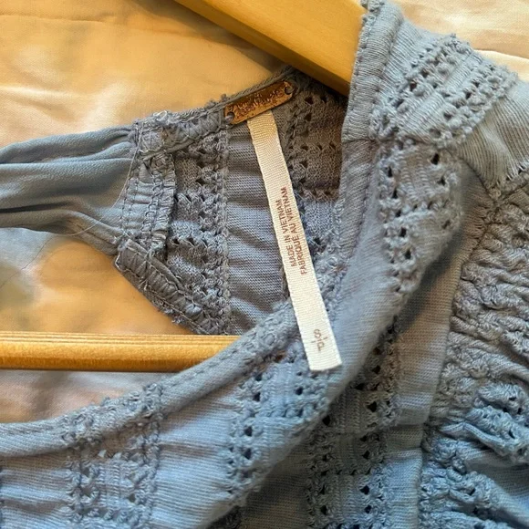 Free People Star Struck Light Blue Open Back Top - Picture 6 of 7